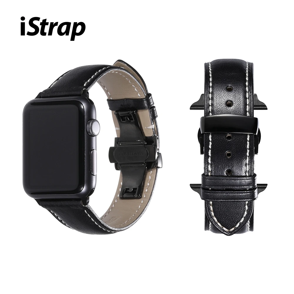 

Кожаный ремешок для часов iStrap из мягкого материала ремешок для часов 18 мм 20 мм 22 мм 24 мм с черной пряжкой из нержавеющей стали