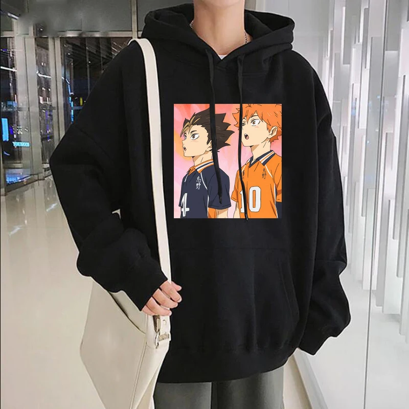 

Смешная японская толстовка с рисунком Аниме Haikyuu Harajuku, женская зимняя хлопковая толстовка с рисунком в стиле хип-хоп