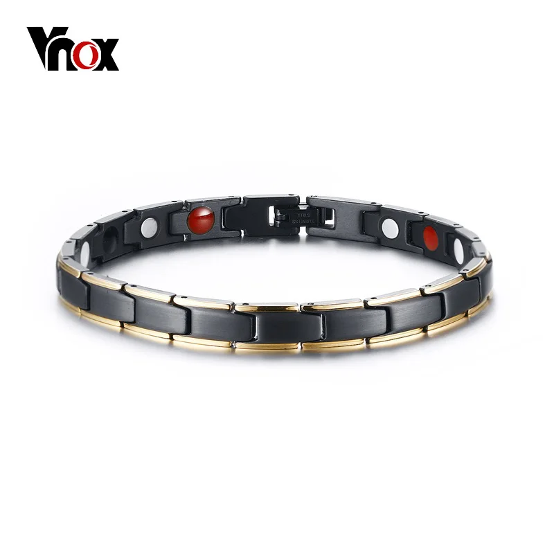 Фото Vnox Для женщин здоровья браслет магнитная черный Мощность Браслеты Сеть