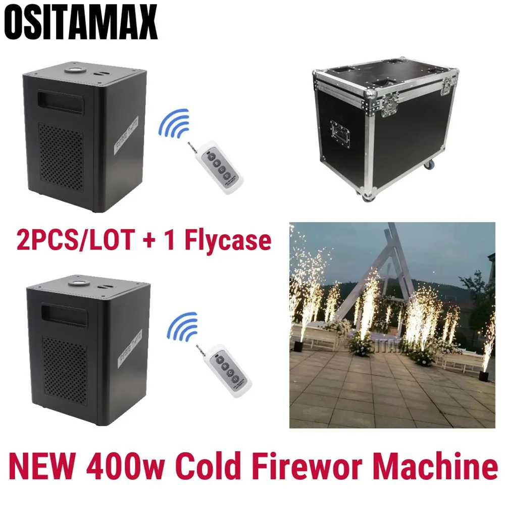 2 шт. с полета чехол и 10 ти электроэрозионного станка порошок 400W Свадебные холодной Spark фонтанный фейерверк Машина Dmx и дистанционное Управление