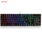 Механическая игровая клавиатура HUO JI Z88 RGB, программируемая Водонепроницаемая клавиатура с RGB-подсветкой и синим переключателем, 104 клавиш, защита от фиктивных нажатий, для ПК геймеров