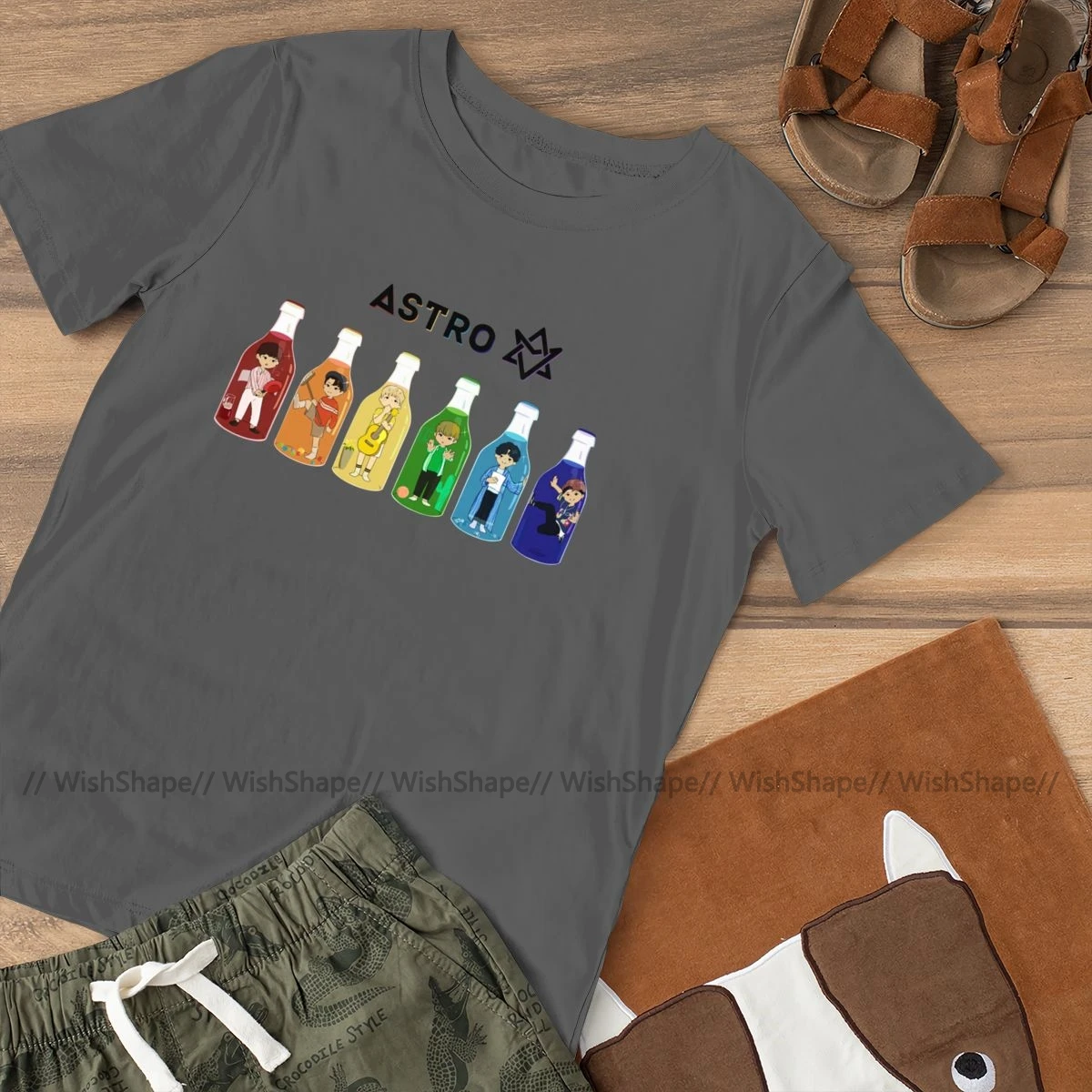 Kpop Astro футболка D.Store Футболка модная большая женская 100 хлопок с круглым вырезом