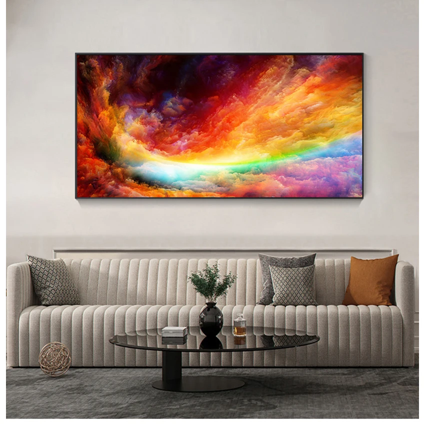 Для дома холст картины без рамки Абстрактная живопись Красочные облака плакат