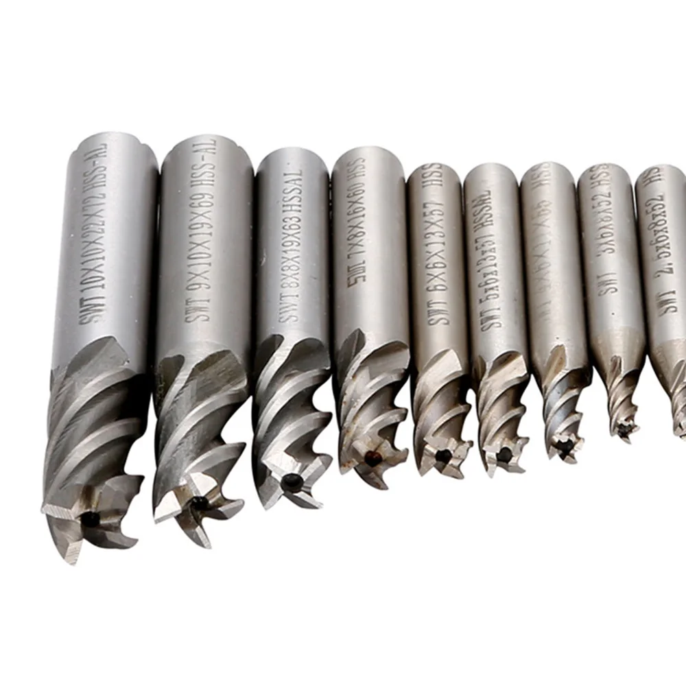 

High Speed Steel Milling Cutters 2/3/4/5/6/7/8/9/10/12mm Silver Trimming