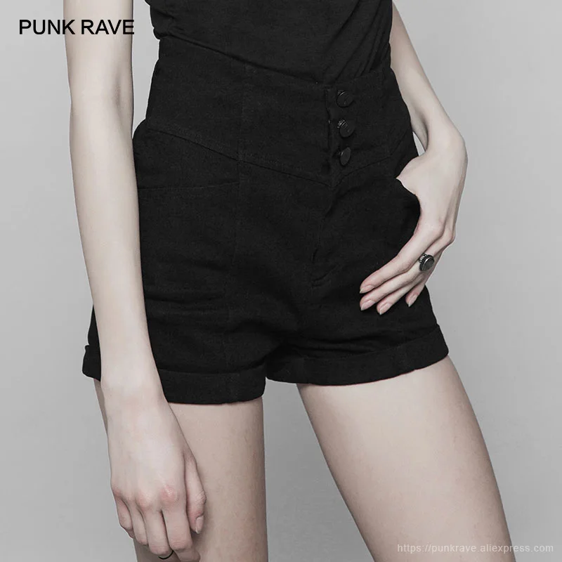 Новинка женские облегающие черные джинсовые шорты в стиле панк с завышенной