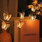 Гирлянда с бабочками, 3 метра, 20 светодиодов, на батарейках
