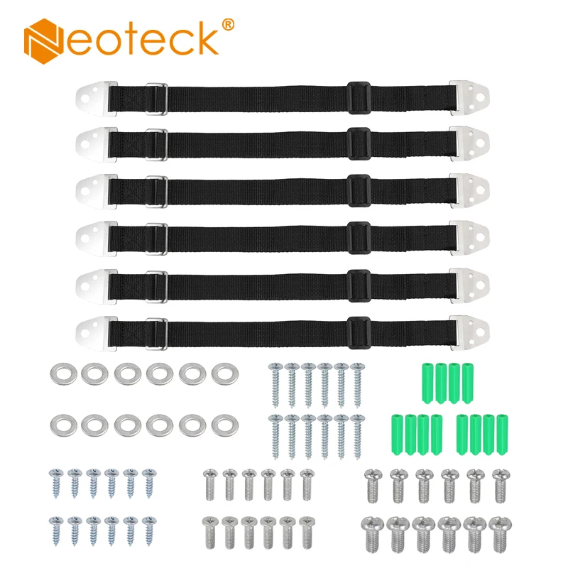 

Neoteck 6PCS Metal TV and Furniture Anti Tip Straps Safety Furniture Wall Anchors for Baby Proofing Flat Screen TV