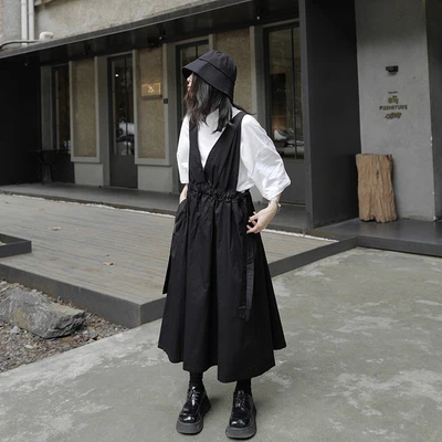 

Summer 2021 Women's Suspender Skirt Leisure Large Black Fashion New Women's Art Suspender Skirt Loose Leisure Spring And Summer