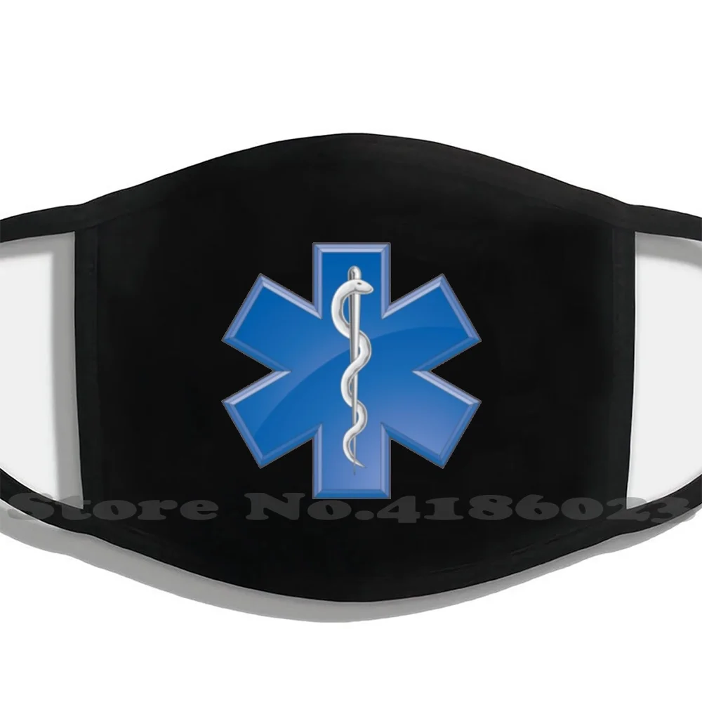 

Черные моющиеся маски Emt - Star Of Life для мужчин и женщин, маска для лица, забавные медицинские скрабы для ухода за ребенком, сердцем, емкой, звезд...