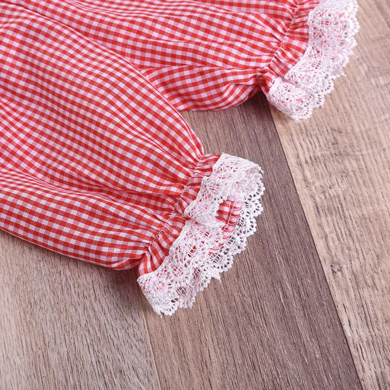 2021 летний комплект одежды для девочек белая кружевная футболка + клетчатые шорты