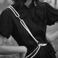 bohemian imitation pearl whole body chains for women statement fashion waist chain body harness strap festival girls jewelry