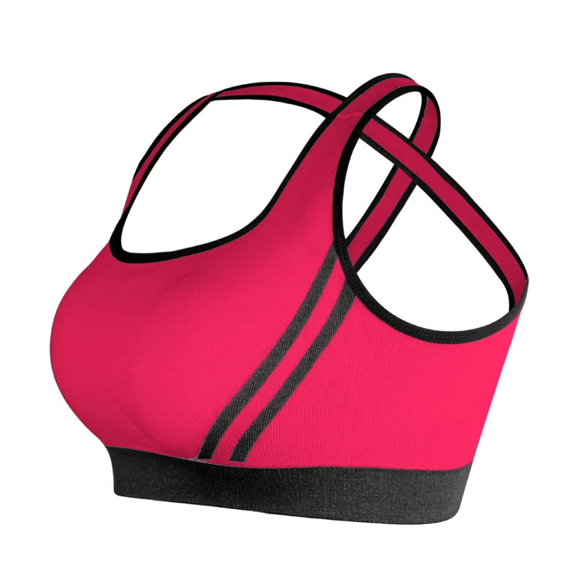 Rose Red SEXYWG женский спортивный бюстгальтер для девочек, майка с перекрестной спинкой для бега, майка для спортзала, женская одежда для фитнеса и активного отдыха, бесшовный бюстгальтер для йоги, спортивный бюстгальтер - Цвет: Rose Red