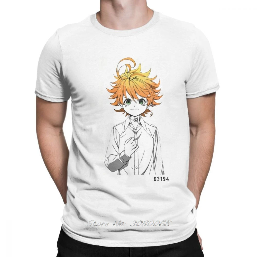 Эмма Винтаж обещанного Neverland футболка Для мужчин хлопковая Манга Норман Ray пары