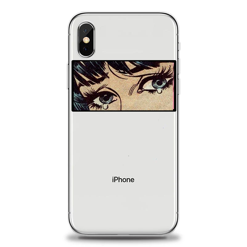 Горячий чехол для девочек с мультяшными глазами iphone X XR XS Max мягкий силиконовый