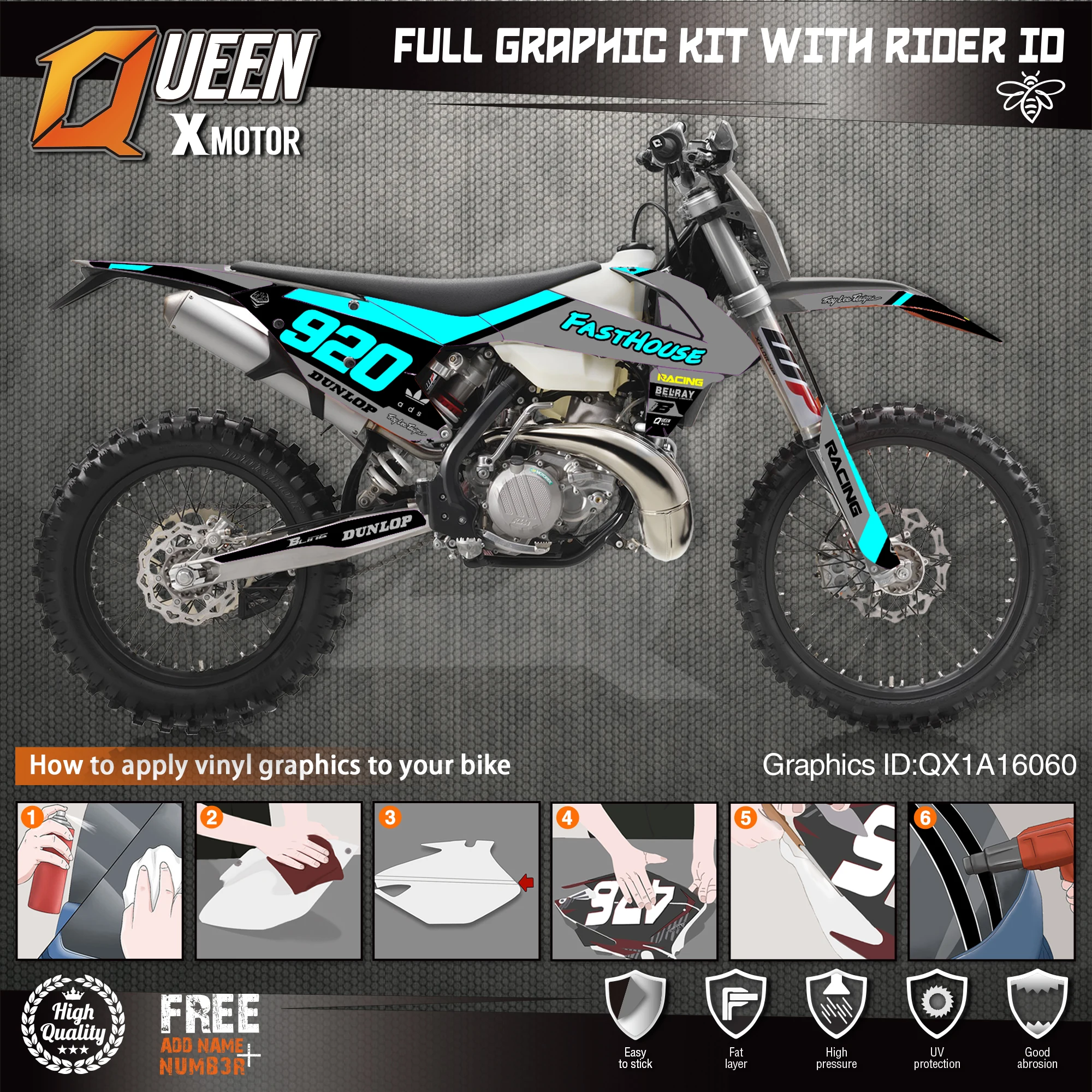 QUEEN X MOTOR Custom Team графические наклейки Набор наклеек для KTM 2016 2017 2018 SX SXF 2019 EXC Φ