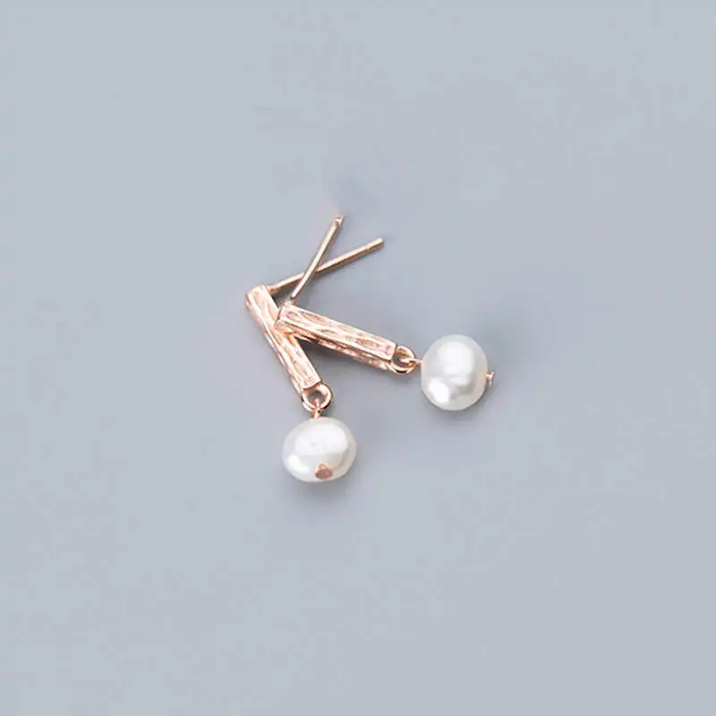 INZATT Real 925 Sterling Silver Geometric Pearl Stud Earrings Fashion Women Fine Jewelry Party Minimalist Accessories Gift | Украшения и