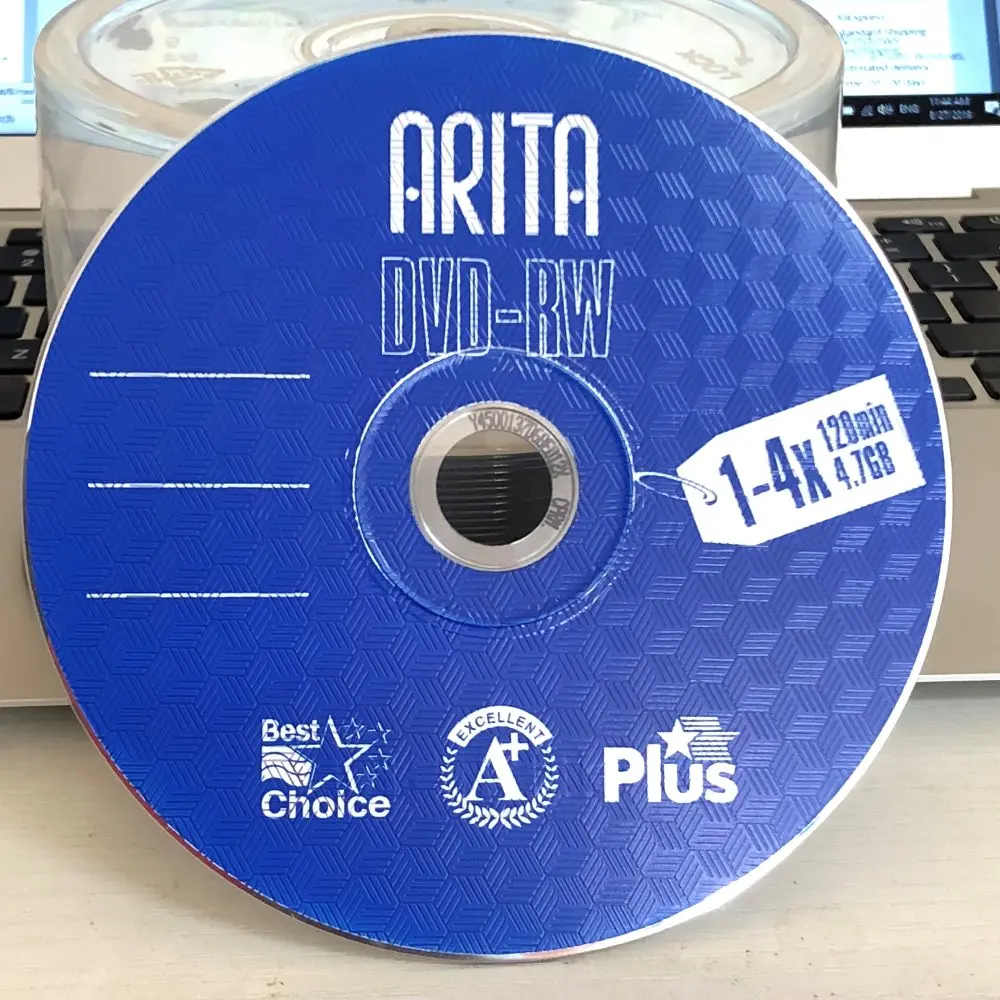 5 дисков A+ 1-4x 4,7 GB пустой синий DVD RW диск