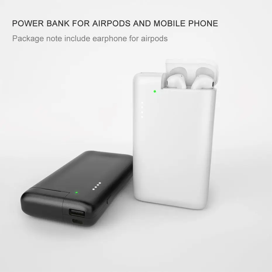 WST 10000 мАч Внешний аккумулятор для Airpods портативное Внешнее зарядное устройство Внешний аккумулятор USB беспроводной внешний аккумулятор для Xiaomi iPhone