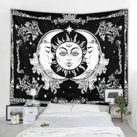 white black sun moon mandala tapestry wall hanging hippie witchcraft psychedelic home decoration aesthetics room decoration