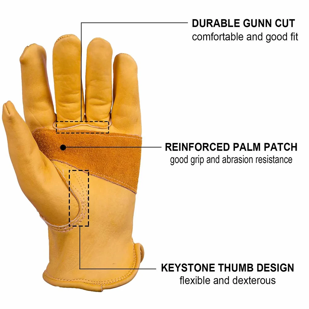 Unisex Cycling Stretchable Working Outdoor Five Fingers Gardening Leather Gloves Retro | Спорт и развлечения
