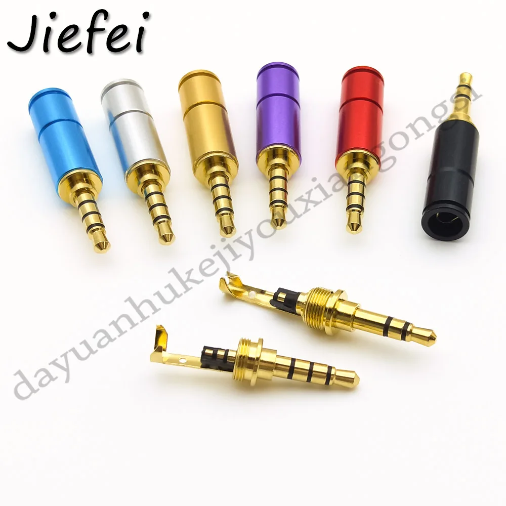 

Brass 6 Colors Gold Plated Straight 3/4 Pole 3.5mm Stereo TRRS repair Headphone Male Plug Jack metal Audio with Clip Connector