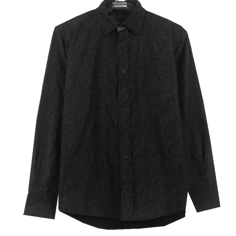 07264 black Hombre Camisa Masculina, осенняя Хлопковая мужская рубашка с длинным рукавом, молодежные модные повседневные рубашки в полоску, Camisas, мужская рубашка, мужская одежда - Цвет: 07264 black