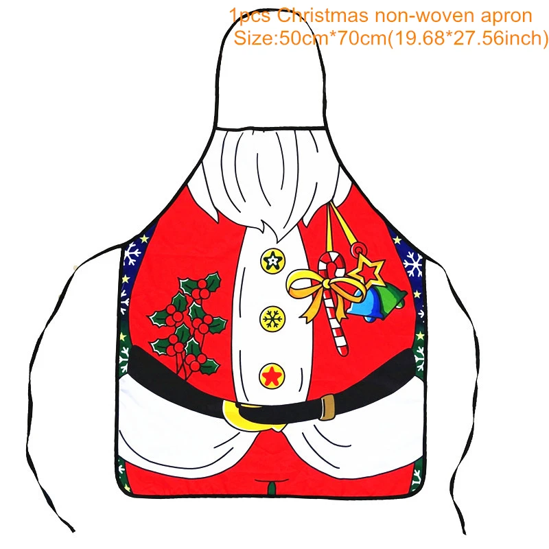 0136-2 Santa Claus Рождественские украшения для дома 1 шт. новогодний фартук Санта Клаус/Снеговик/Лось рождественские украшения для дома Navidad год - Цвет: 0136-2 Santa Claus