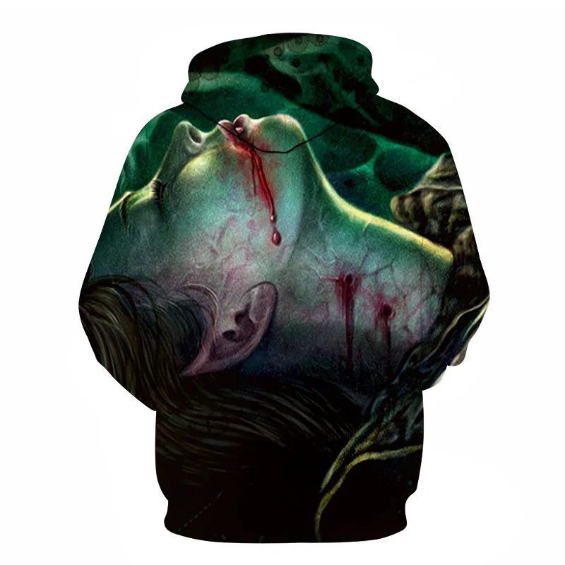 

2021 Hot Sale 3D Printed Hoodies Men Women Horror Film Pattern Oversized Pullover Clown Hooded Sweatshirts Men clothing Fashion