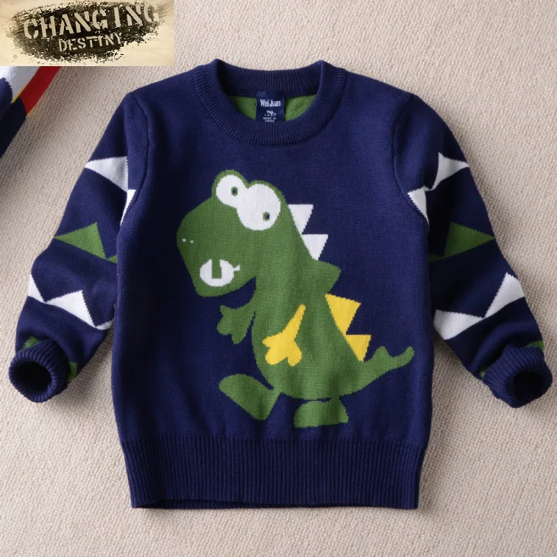 Новый Зимний От 3 до 8 лет для мальчиков и детей двойной толстый теплый свитер с
