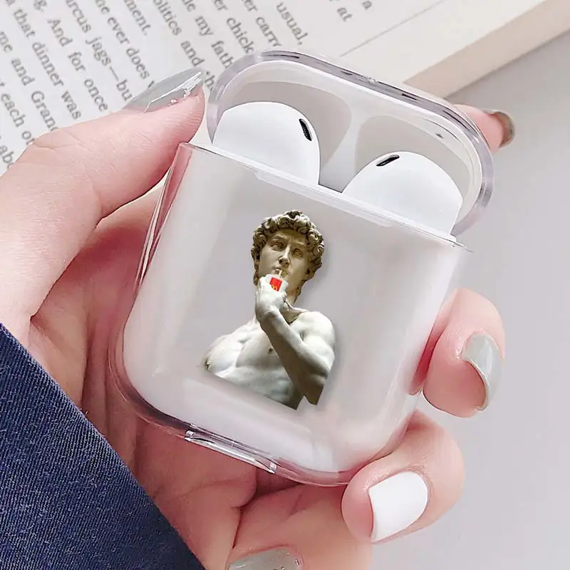 Симпатичный чехол для Apple airpods мультяшный Забавный с изображением статуи