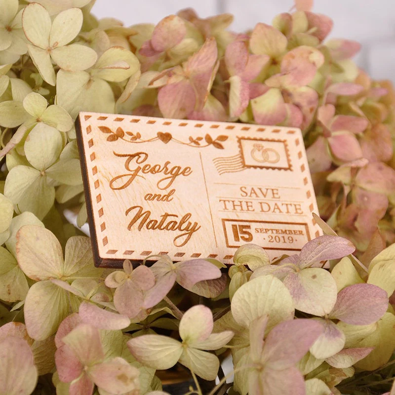 Календарь конверт сохранить дату магнит на заказ дерево свадебные подарки для