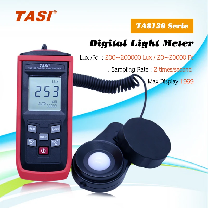 TASI TA8130 TA8131 TA8132 TA8133 цифровой светильник Люкс метр 0~ 100000 Люксметр 50 Удержание данных с ЖК-дисплей задний светильник функция дисплея