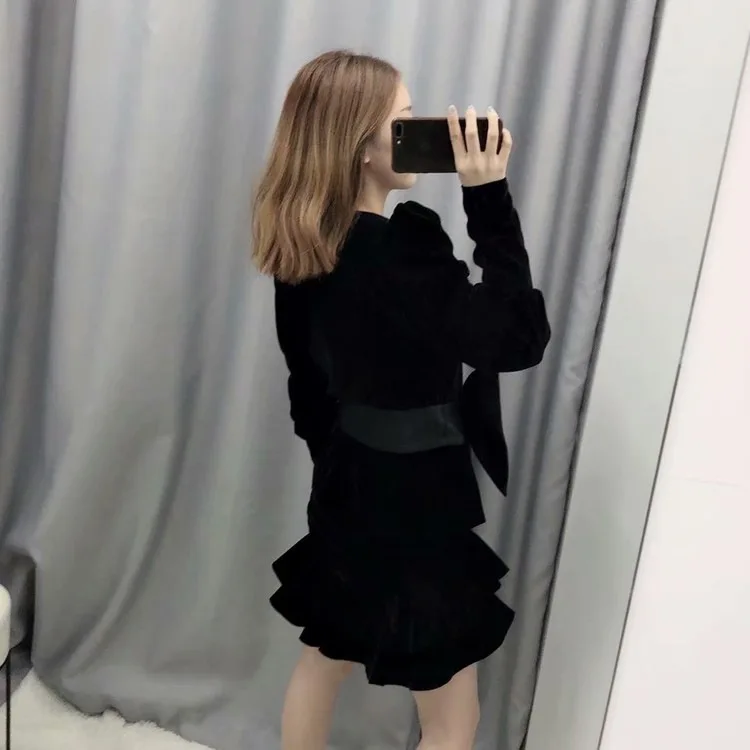 Блузка женская с пышными рукавами элегантная однотонная хлопковая рубашка