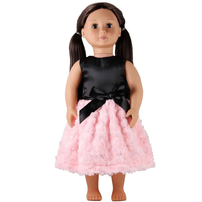 Одежда для кукол черный и розовый цвет роскошный наряд платье куклы 45 см кукла