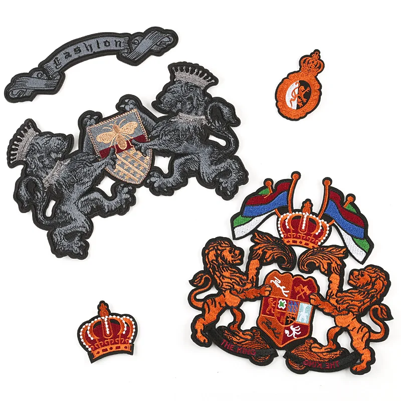 Британский стиль железные нашивки для одежды вышитые клеевые термоклеевые