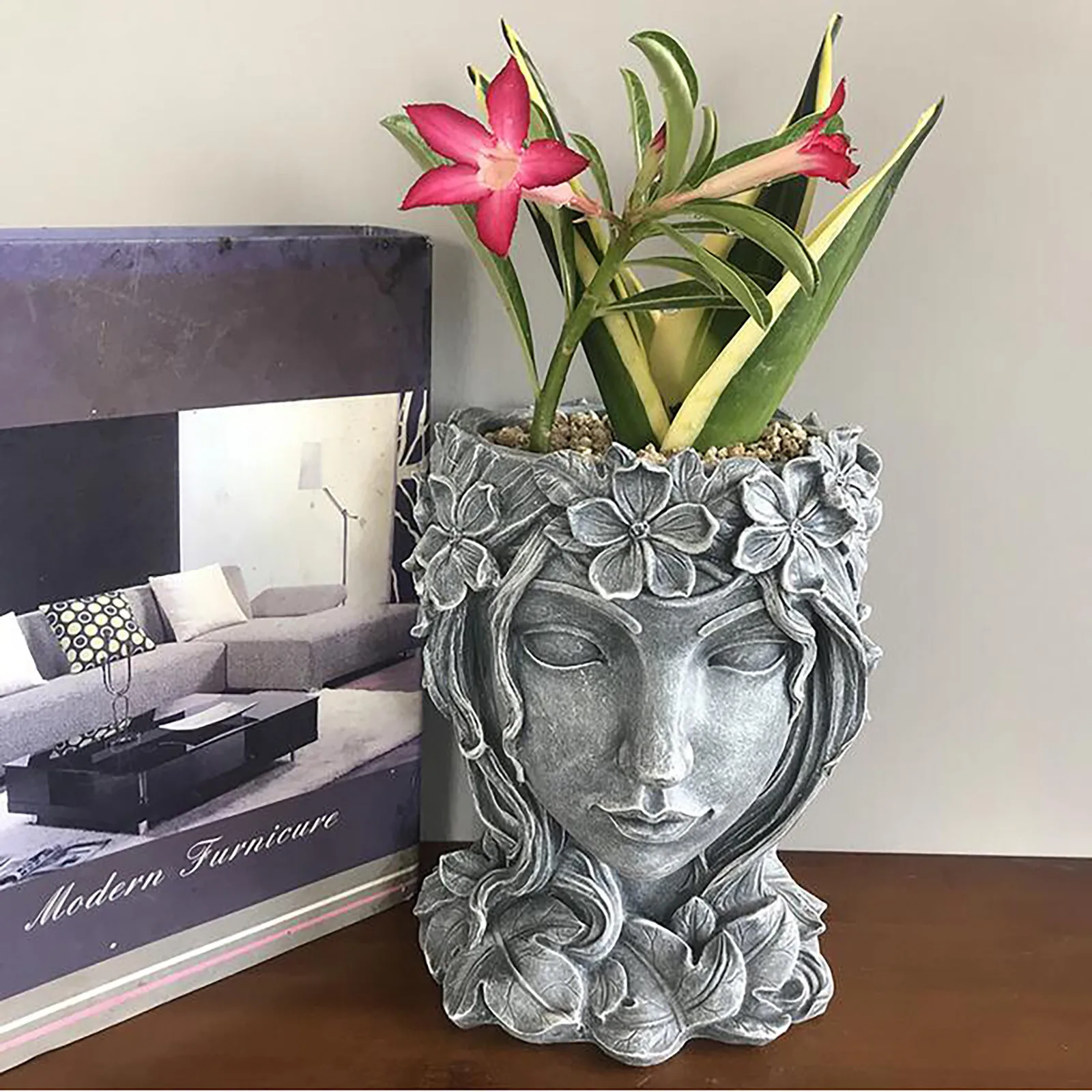 

Арт богиня ваза-скульптура Творческий суккуленты горшок для садового растения для хранения цветочный горшок абстрактный характер горшок м...