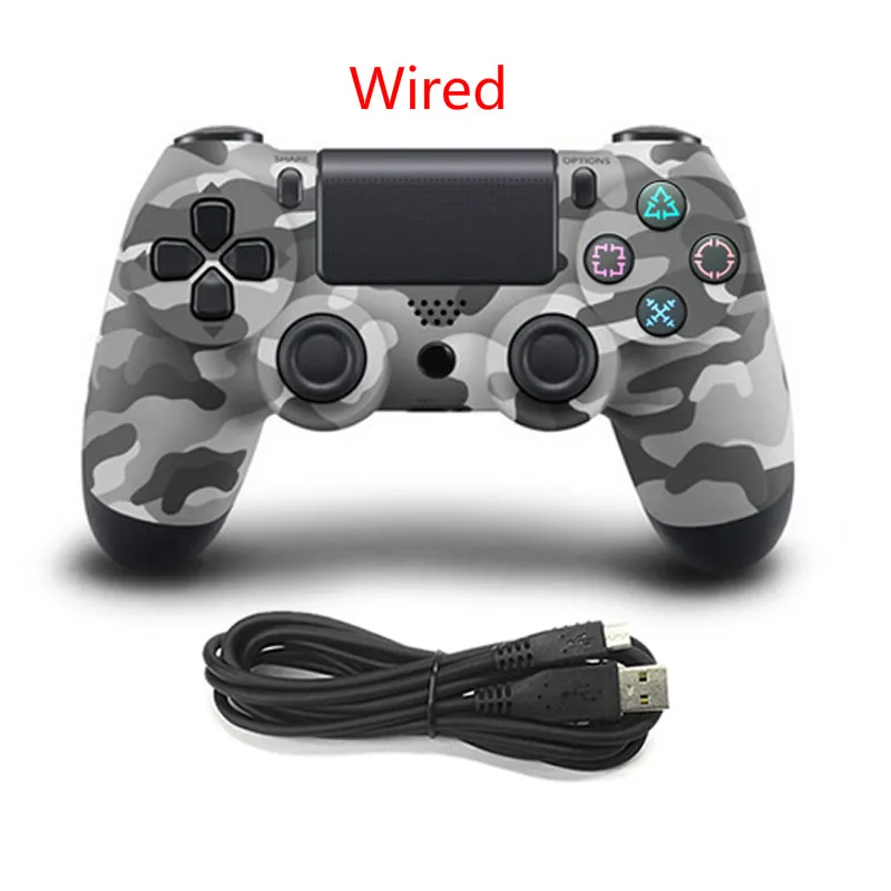 Wired Camo Gray Bluetooth беспроводной/проводной джойстик для PS4 контроллер подходит для Mando ps4 консоль для Playstation Dualshock 4 геймпад для PS3 - Цвет: Wired Camo Gray