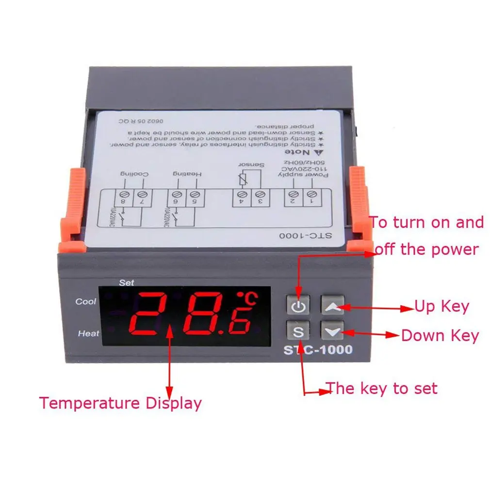 STC-1000 STC 1000 LED Digital Thermostat for Incubator Temperature Controller Thermoregulator Relay Heating Cooling 12V 24V 220V |