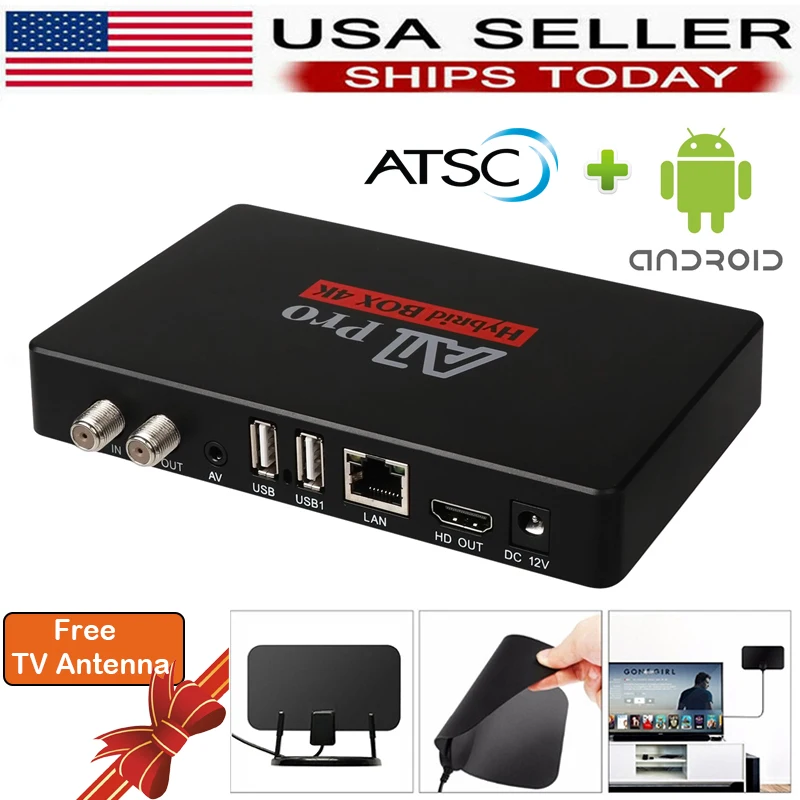Смарт ТВ Android ATSC цифровой преобразователь коробка тюнер чистый QAM аналоговый