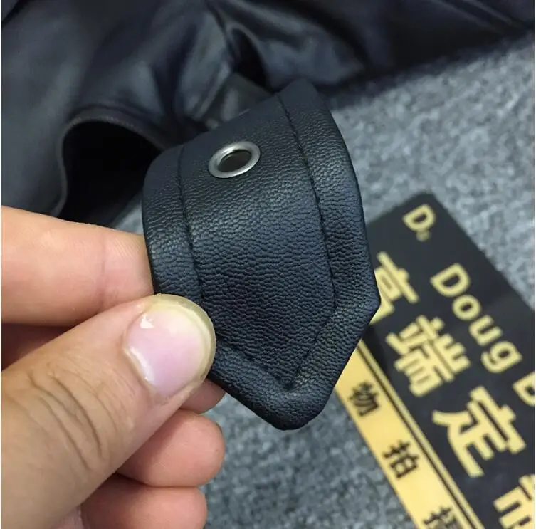 

Genuine Men's New skinny lape stitching punk motorcycle jacket male Slim Korean personality leather clothes