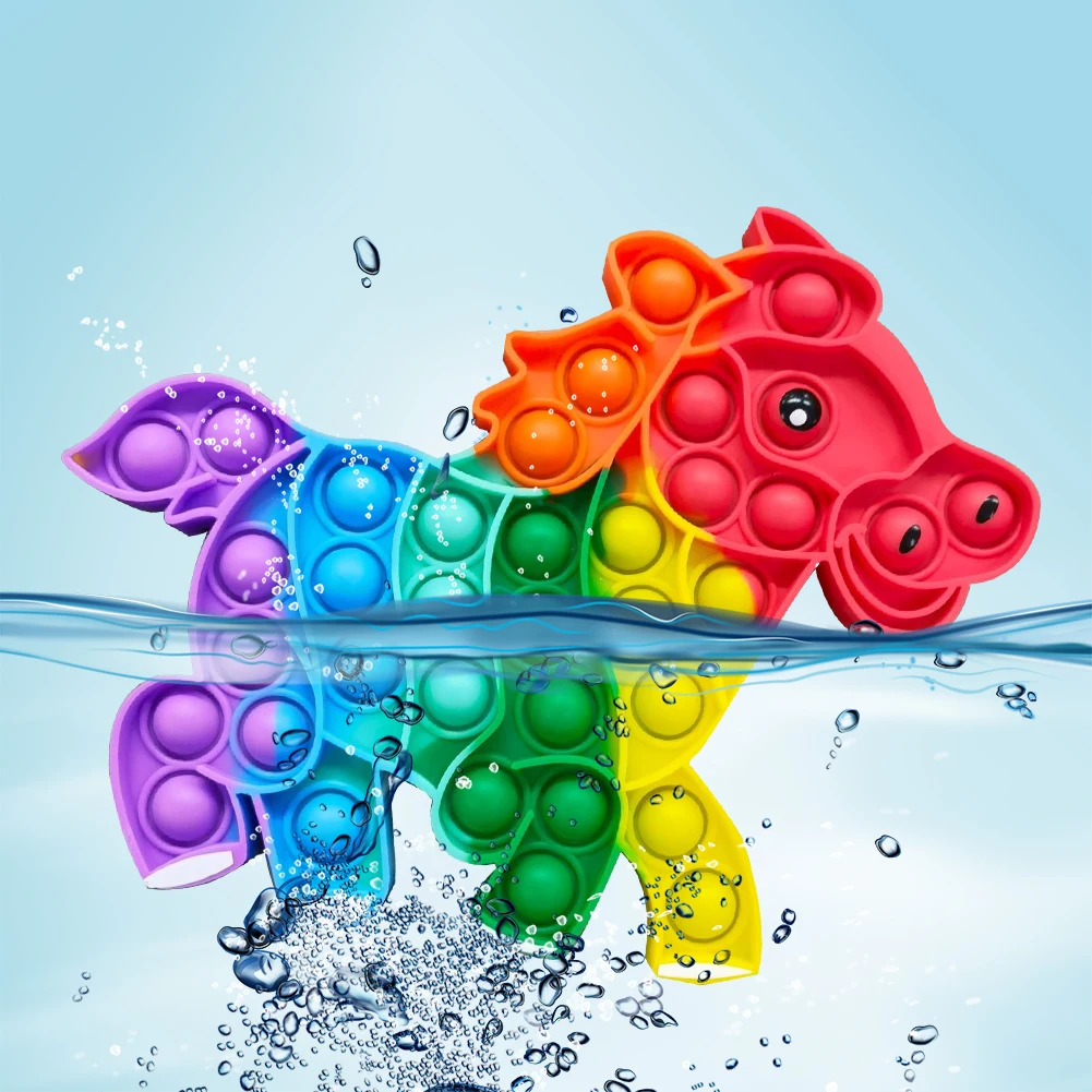 

2021 New Rainbow Push Bubble Anti-stress Toy Fidget Silicone Autism Educational Toys Relief Soft Anti-Stress Game