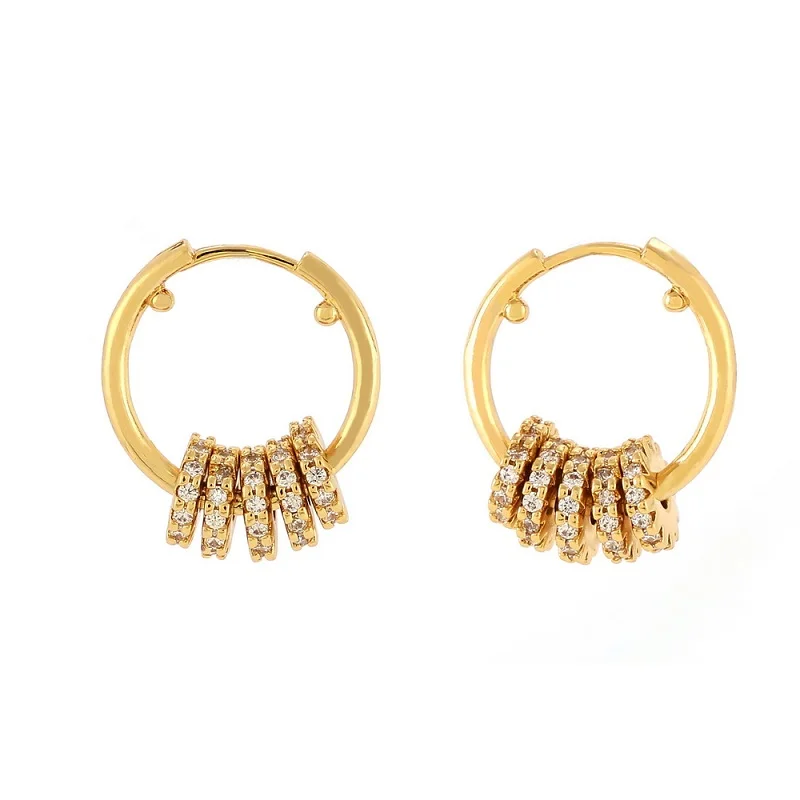 

Drop earring Monaco jewelry gold women's drop earrings copper ziron 18K gold plated pave setting heart star drop earring fashion