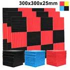 24 шт., звукопоглощающие панели из акустической пены, 300x300x25 мм