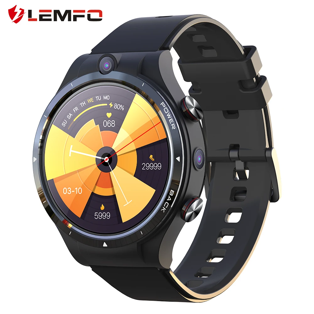 Смарт-часы LEMFO LEM15 4G Android 10 7 Helio P22 128 ГБ LTE SIM 900 мАч внешний аккумулятор 2021 двойная
