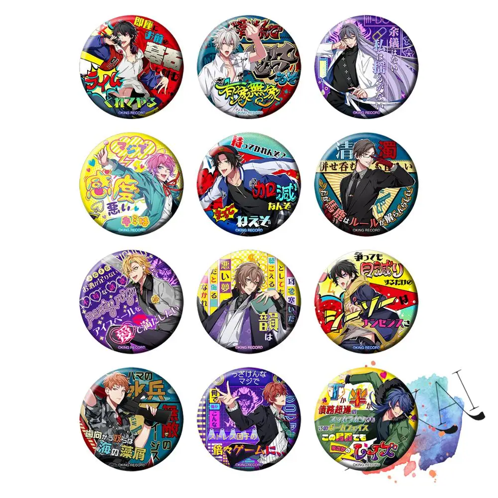 Division Rap Battle Hypnosis Mic значок аниме Mr.Hard core 45 Rabbit Crazy M easy R Phantom GIGOLO DOPPO металлический