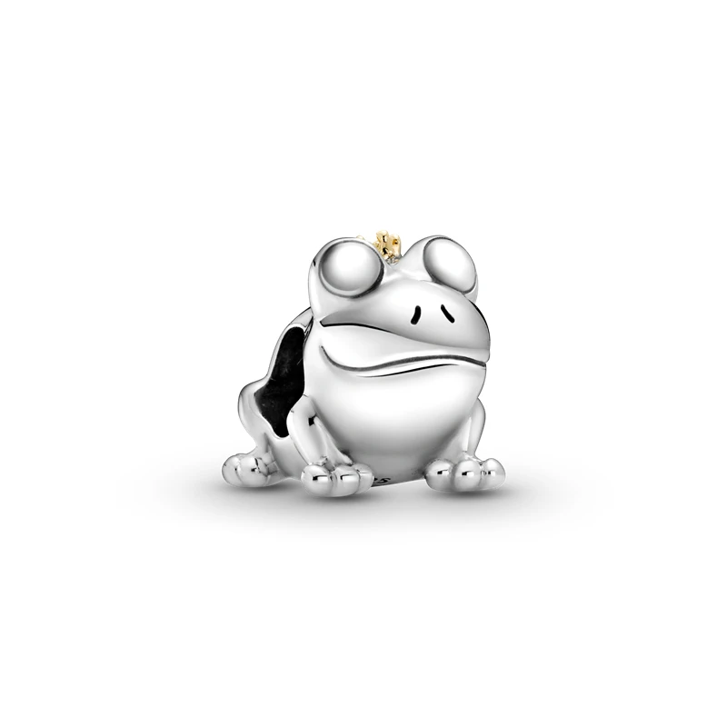 

2021 New 925 Sterling Silver Two tone Frog Prince Charm Beads Fit Original fashion Bracelet Bangle Silver 925 Jewelry Making
