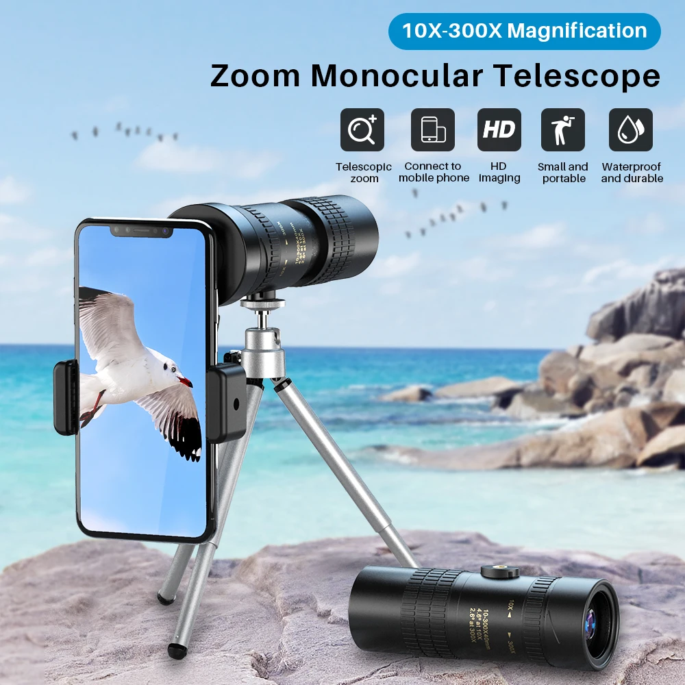 Телескоп APEXEL HD 10-300X40 складной Монокуляр с зумом большой дальности действия для