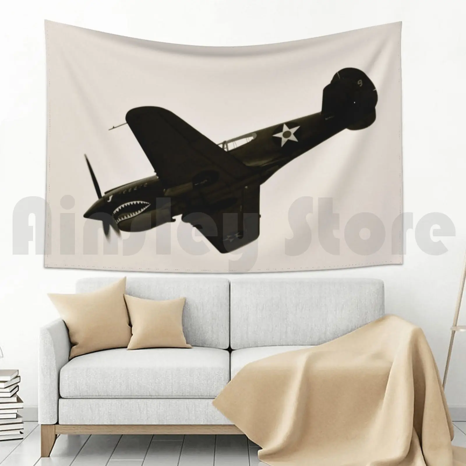 Летающий Тигр времен Второй года боевой самолет гобелен гостиная спальня