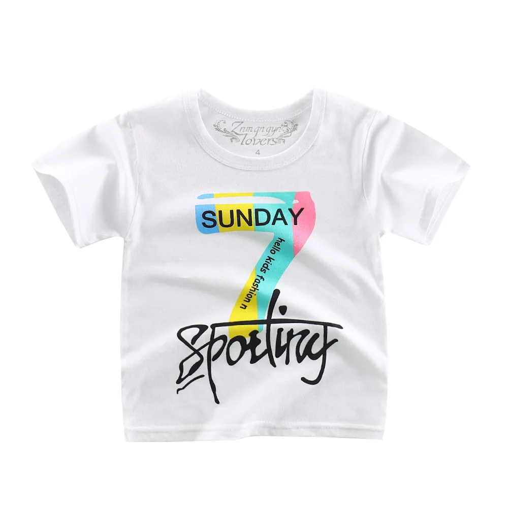Футболка для маленьких мальчиков и девочек летние повседневные топы с короткими