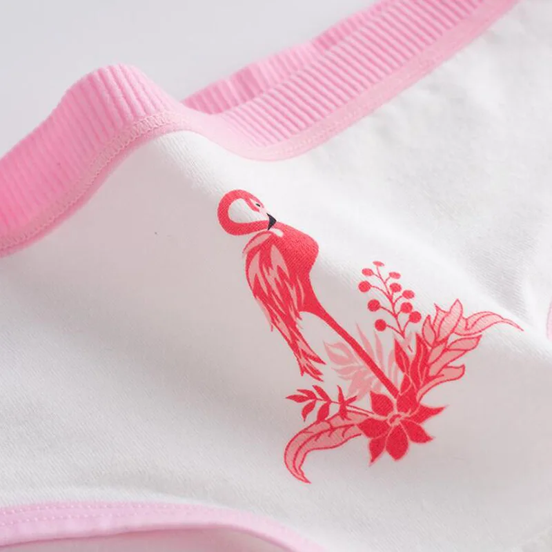 Новинка 4 шт. трусы с фламинго для подростков девочек удобные хлопковые детское